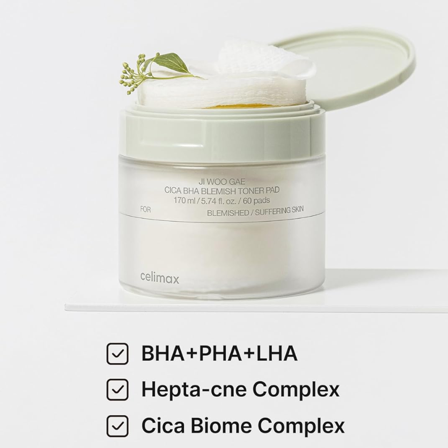 [CELIMAX] Ji Woo Gae Cica BHA Blemish Toner Pad 60 pz
