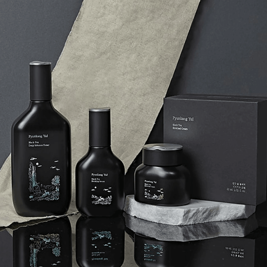 [PYUNKANG YUL] Black Tea Line Gift Set (Toner,Serum,Cream)