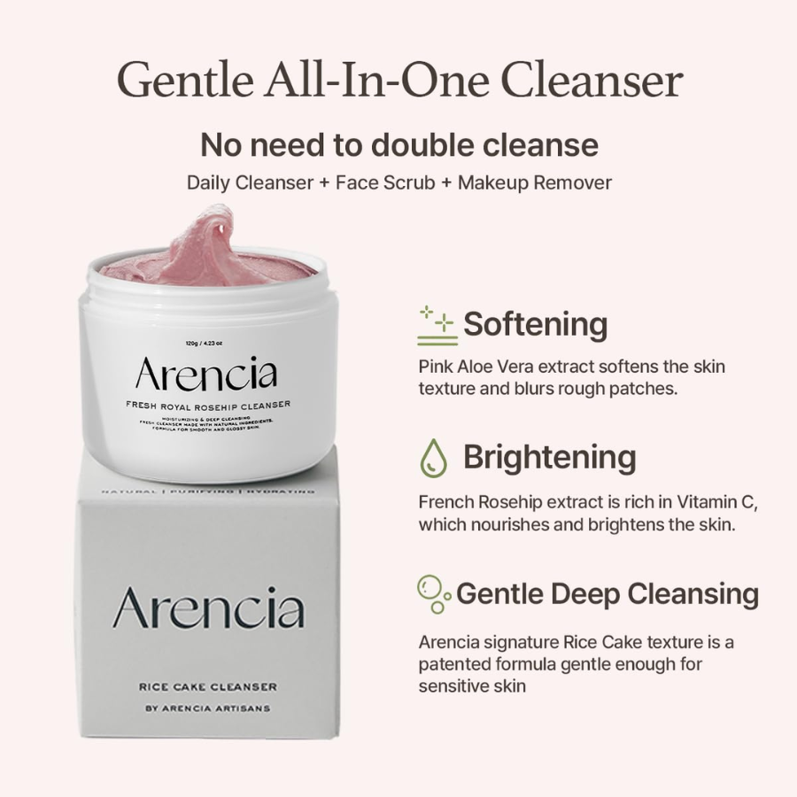 [ARENCIA] Fresh Rosehip Rice Mochi Cleanser 120g