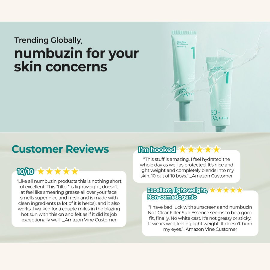 [NUMBUZIN] No.1 Clear Filter Sun Essence SPF50+ PA++++