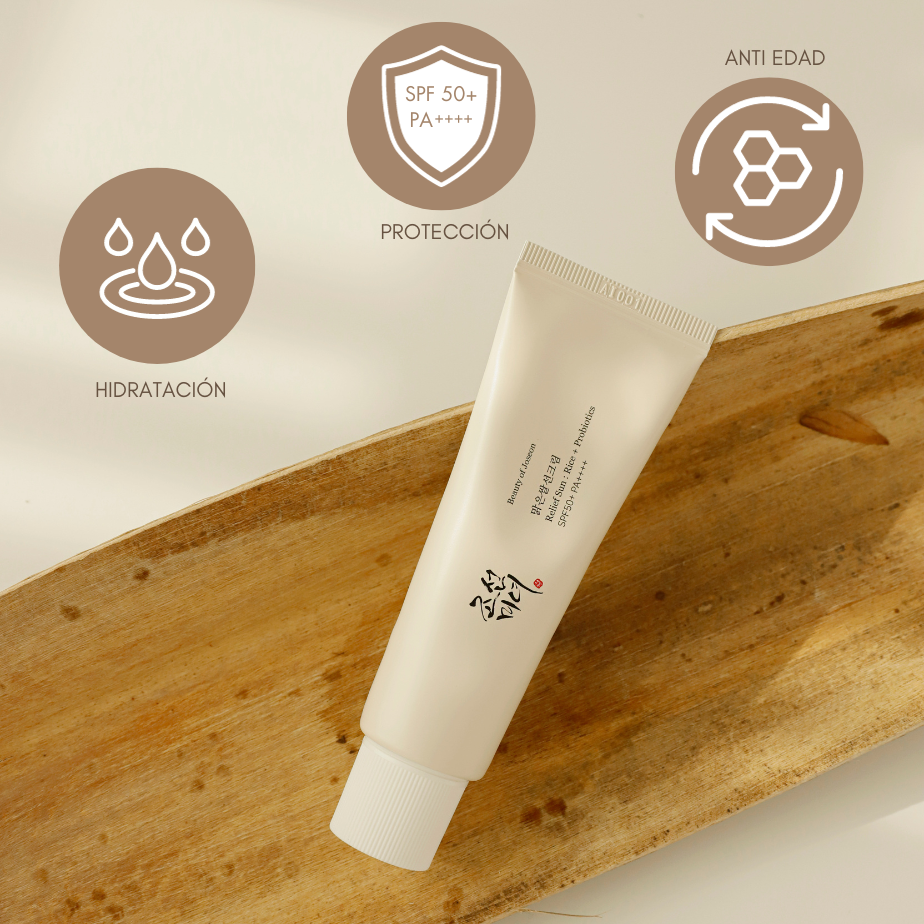 [BEAUTY OF JOSEON] Relief Sun: Rice + Probiotics+ SPF50 10 muestras de 1ml c/u
