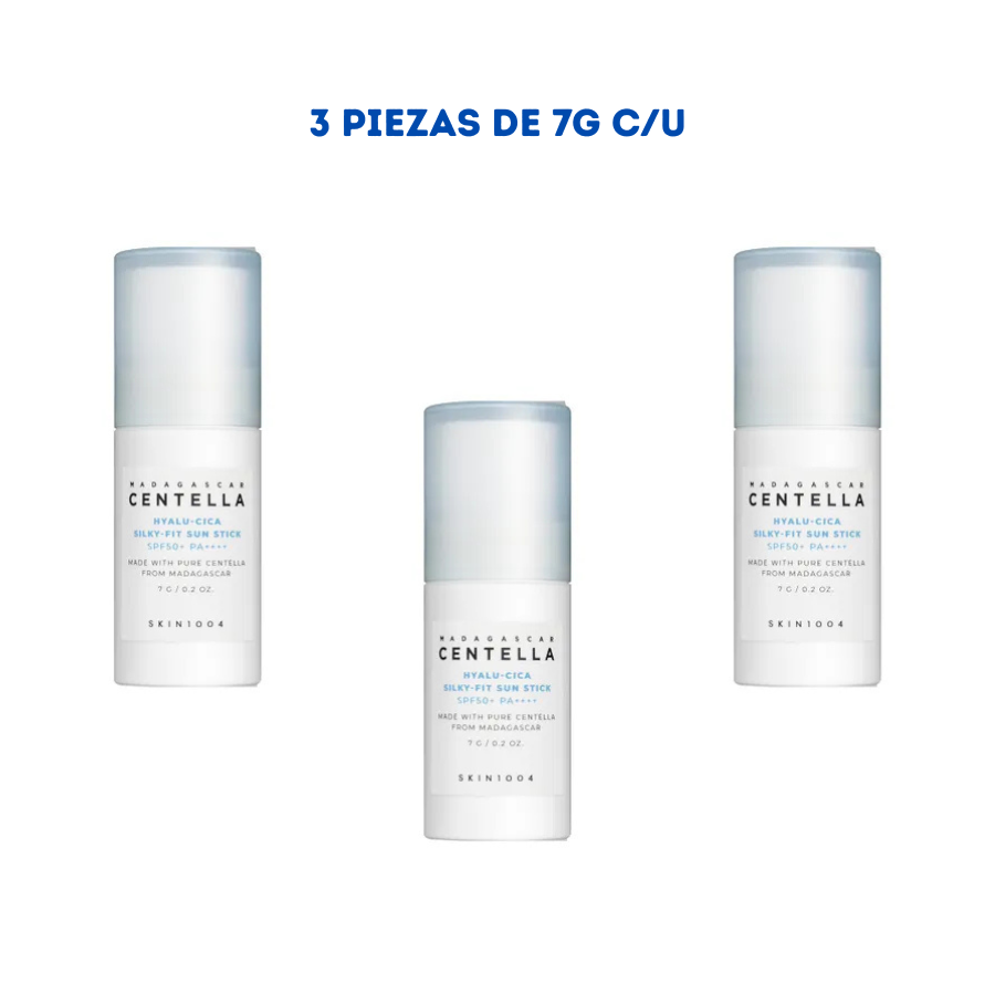 [SKIN1004] Madagascar Centella Hyalu-Cica Silky-Fit Sun Stick 3 pzs de 7g c/u