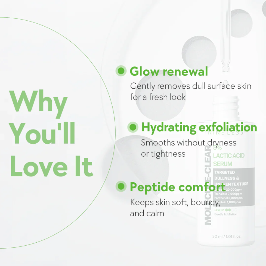 [NINE LESS] Molecule-Clear 5% Lactic Acid Serum 30ml