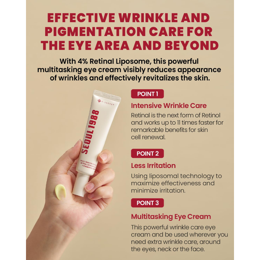 [K-SECRET] SEOUL 1988 Eye Cream : Retinal Liposome 4% + Fermented Bean 30ml