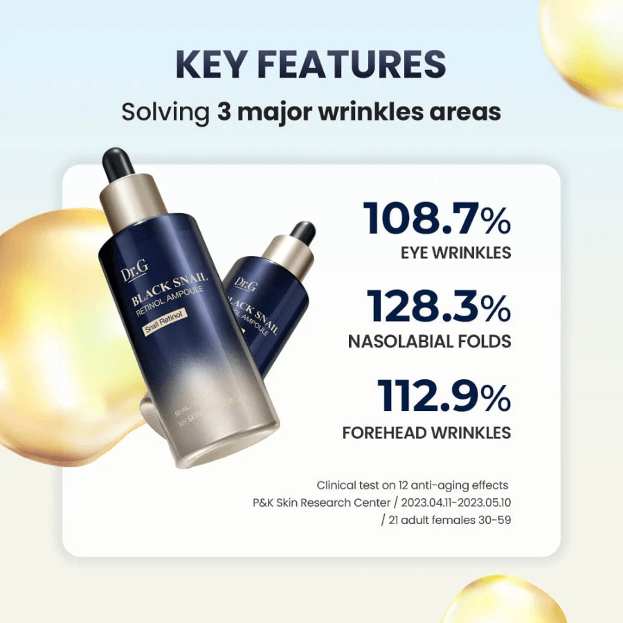 [DR.G] Black Snail Retinol Ampoule 5 muestras de 2 ml c/u