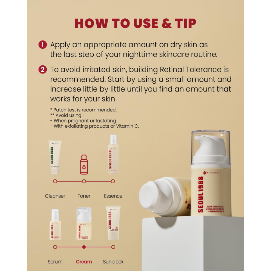 [K-SECRET] SEOUL 1988 Cream : Retinal Liposome 1% + Fermented Rice 50ml