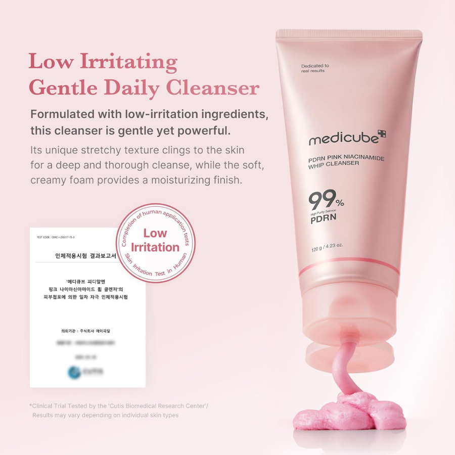 [MEDICUBE] PDRN Pink Niacinamide Whip Cleanser 120g