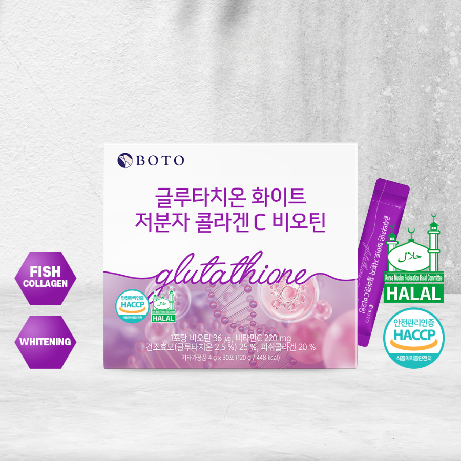[BOTO] Glutathione White Small Molecule Collagen C Biotin [4g x 30 sticks]
