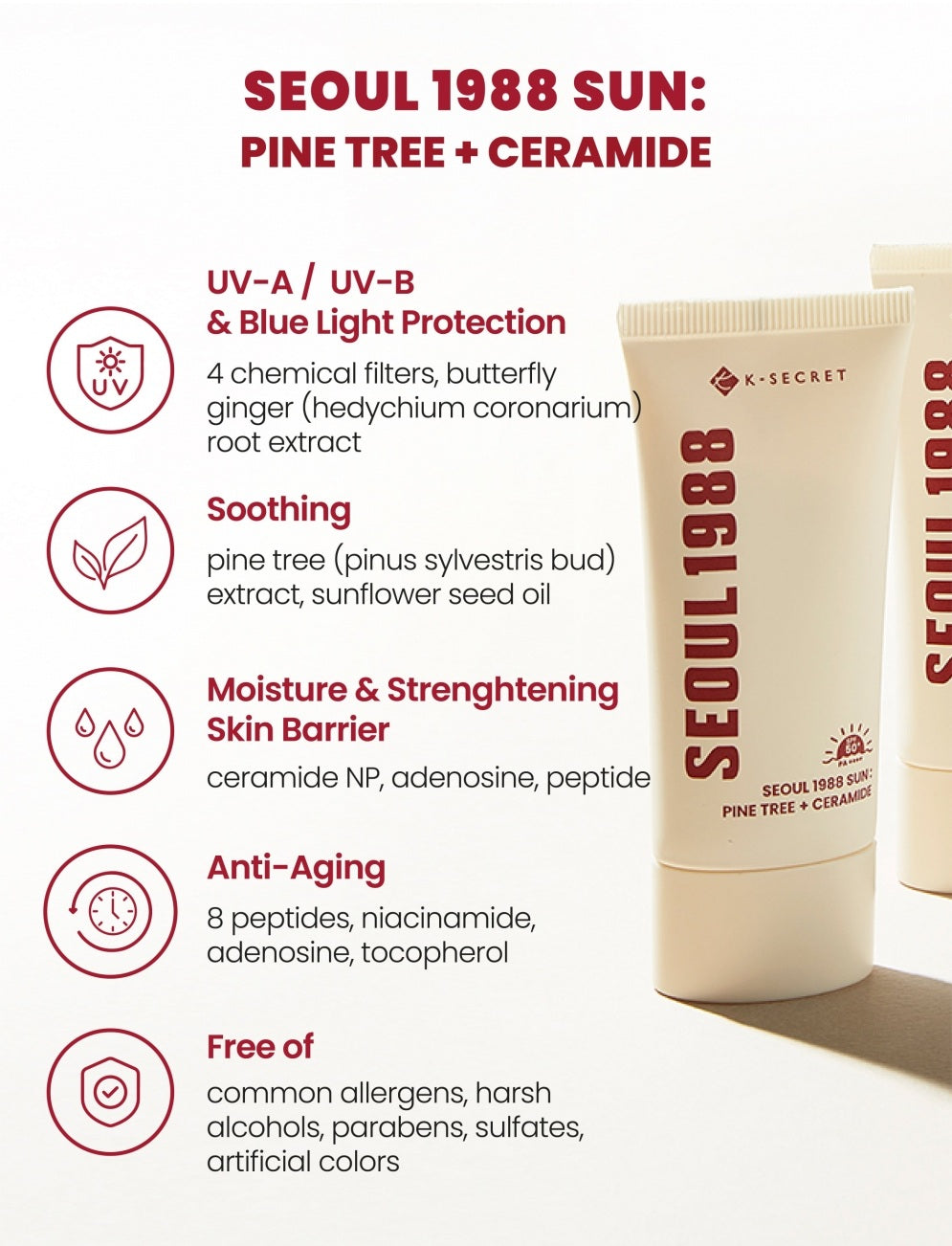 [K-SECRET] SEOUL 1988 Sun : Pine Tree + Ceramide [50ml]