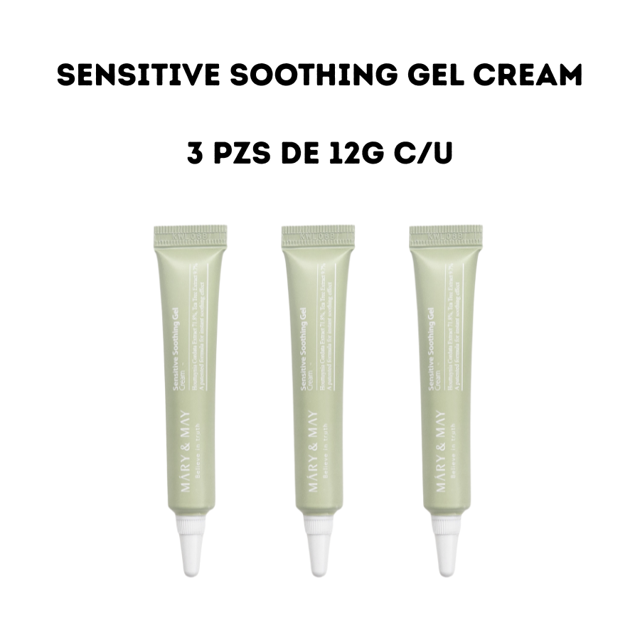 [MARY&MAY] Sensitive Soothing Gel Cream 3 piezas de 12g c/u